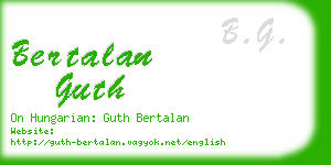 bertalan guth business card